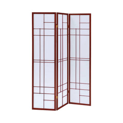 Katerina White & Cherry 3pc Panel Screen - Ornate Home