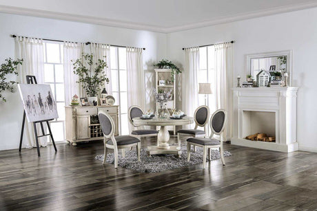 Kathryn Antique White & Gray Side Chair (Set of 2) - Ornate Home