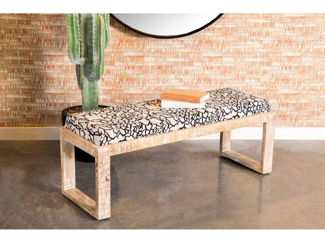 Kati Black & White Accent Bench - Ornate Home