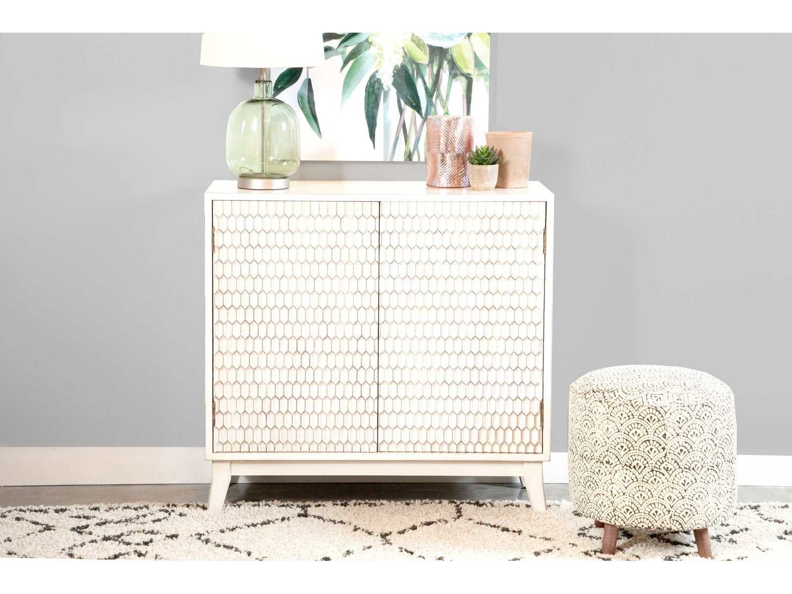 Kati White Accent Cabinet - Ornate Home