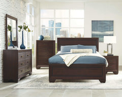 Kauffman Dark Cocoa 5pc Queen Bedroom Set - Ornate Home