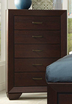 Kauffman Dark Cocoa 5pc Queen Bedroom Set - Ornate Home