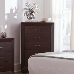Kauffman Dark Cocoa 5pc Queen Bedroom Set - Ornate Home