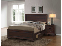 Kauffman Dark Cocoa Queen Bed 4 Pc Set - Ornate Home