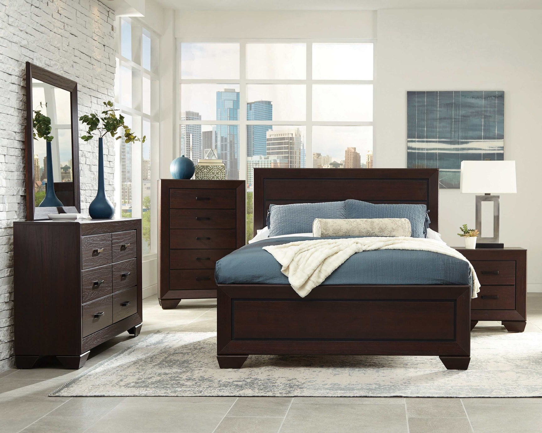 Kauffman Dark Cocoa Queen Storage Bed - Ornate Home