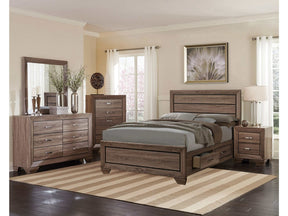 Kauffman Washed Taupe Queen Bed 5 Pc Set - Ornate Home