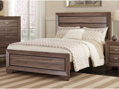 Kauffman Washed Taupe Queen Panel Bed - Ornate Home