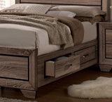 Kauffman Washed Taupe Queen Panel Bed w/ Storage - Ornate Home
