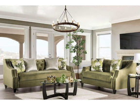 Kaye Green Stationary Sofa & Loveseat 2pc - Ornate Home