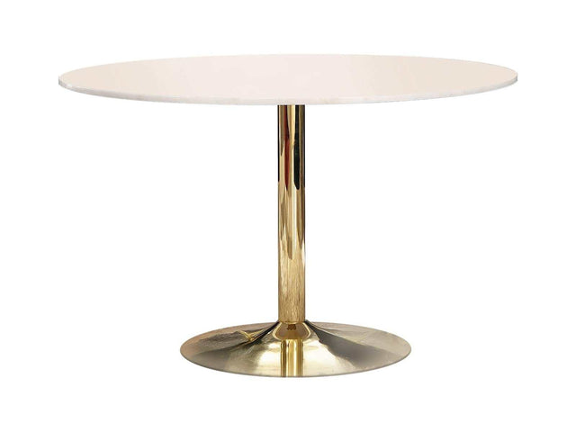 Kella Natural Marble & Gold Round Dining Table - Ornate Home