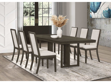 Kelly Beige / Dark Grey 7 Pc Dining Set - Ornate Home