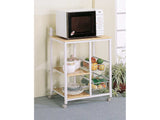 Kelvin Natural Brown & White 2-shelf Kitchen Cart - Ornate Home