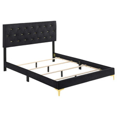 Kendall Black / Gold California King Bed 4 Pc Set - Ornate Home