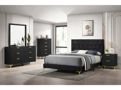 Kendall Black / Gold California King Bed 5 Pc Set - Ornate Home