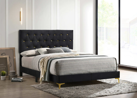 Kendall Black / Gold Eastern King Bed - Ornate Home