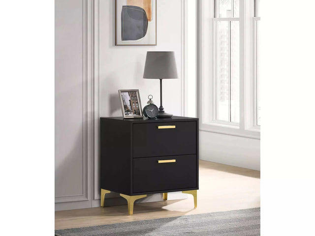 Kendall Black & Gold Nightstand - Ornate Home