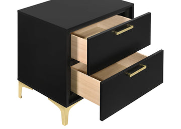 Kendall Black & Gold Nightstand - Ornate Home