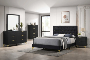 Kendall Black & Gold Nightstand - Ornate Home