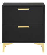 Kendall Black & Gold Nightstand - Ornate Home