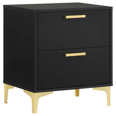 Kendall Black / Gold Queen Bed 4 Pc Set - Ornate Home