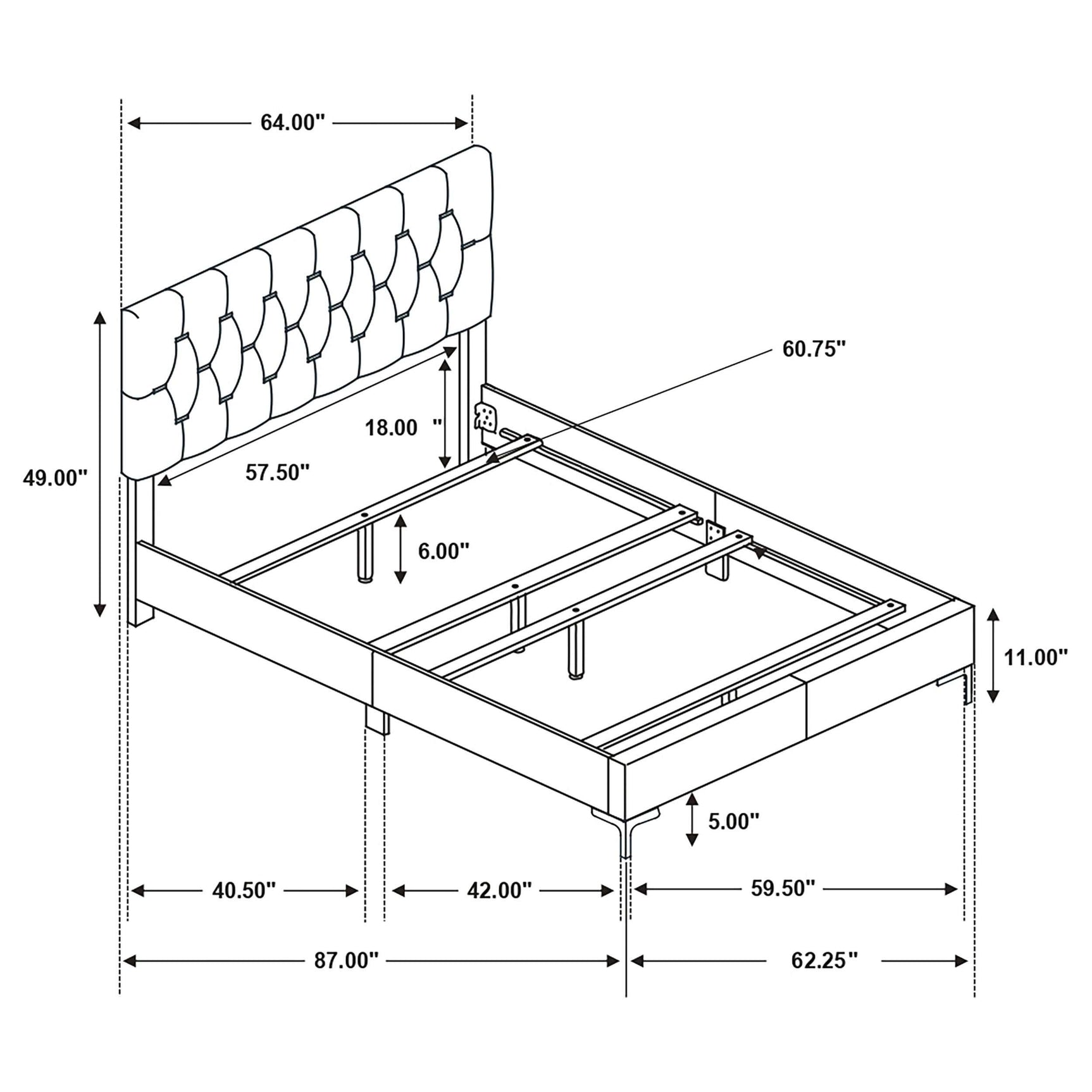 Kendall Black / Gold Queen Bed 4 Pc Set - Ornate Home
