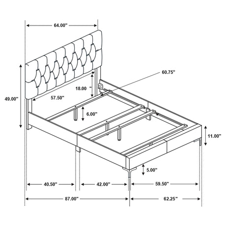 Kendall Black / Gold Queen Bed - Ornate Home