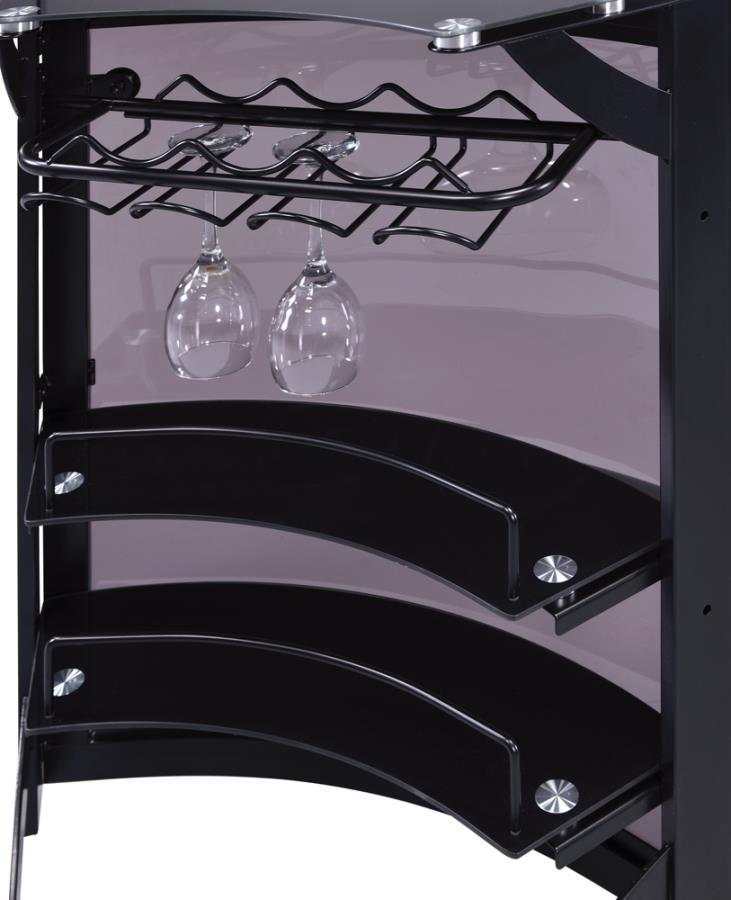 Kendall Black & Smoked Bar Unit - Ornate Home