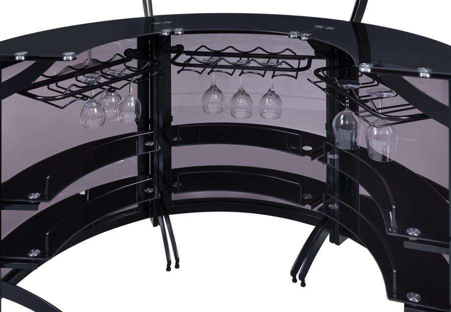 Kendall Black & Smoked Bar Unit - Ornate Home