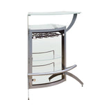 Kendall Silver & Frosted Glass Bar Unit - Ornate Home