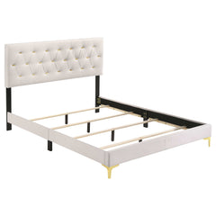 Kendall White / Gold California King Bed 4 Pc Set - Ornate Home