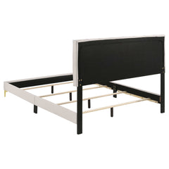 Kendall White / Gold Eastern King Bed 4 Pc Set - Ornate Home