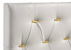 Kendall White / Gold Eastern King Bed 5 Pc Set - Ornate Home