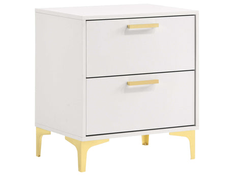 Kendall White / Gold Nightstand - Ornate Home