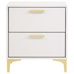 Kendall White / Gold Nightstand - Ornate Home