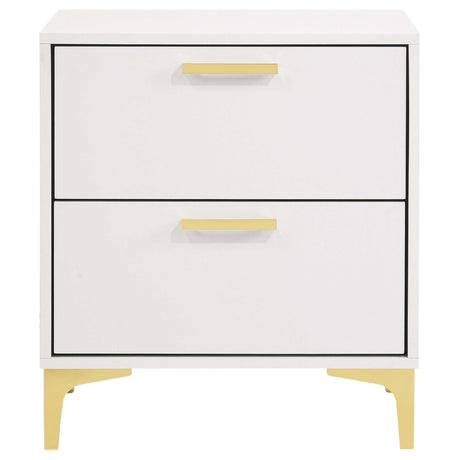 Kendall White / Gold Nightstand - Ornate Home