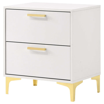 Kendall White / Gold Nightstand - Ornate Home