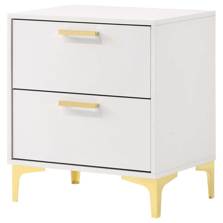 Kendall White / Gold Nightstand - Ornate Home