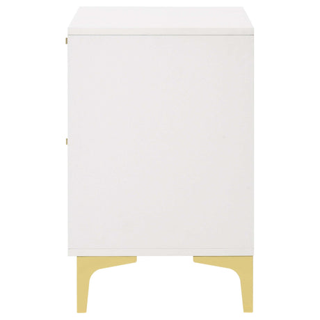 Kendall White / Gold Nightstand - Ornate Home