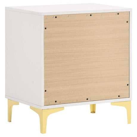 Kendall White / Gold Nightstand - Ornate Home