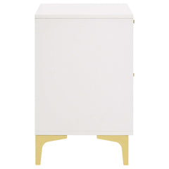 Kendall White / Gold Nightstand - Ornate Home