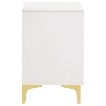 Kendall White / Gold Nightstand - Ornate Home