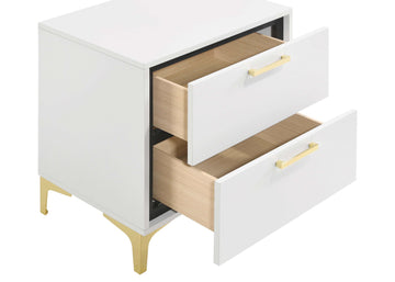 Kendall White / Gold Nightstand - Ornate Home