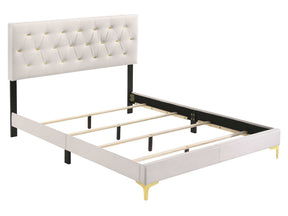 Kendall White / Gold Queen Bed - Ornate Home