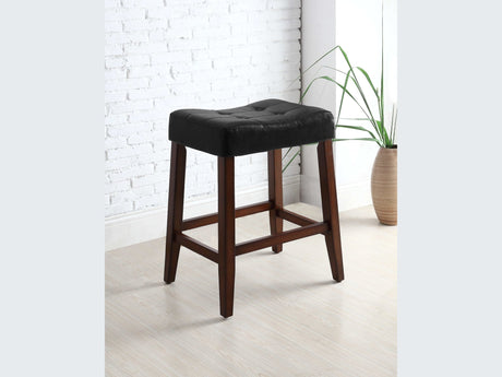 Kent 24" Black Saddle Counter Stool (Set of 2) - Ornate Home