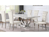 Kerwin White & Chrome Dining Room Set / 5pc - Ornate Home