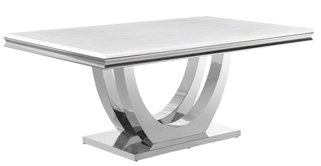 Kerwin White & Chrome Dining Room Set / 5pc - Ornate Home