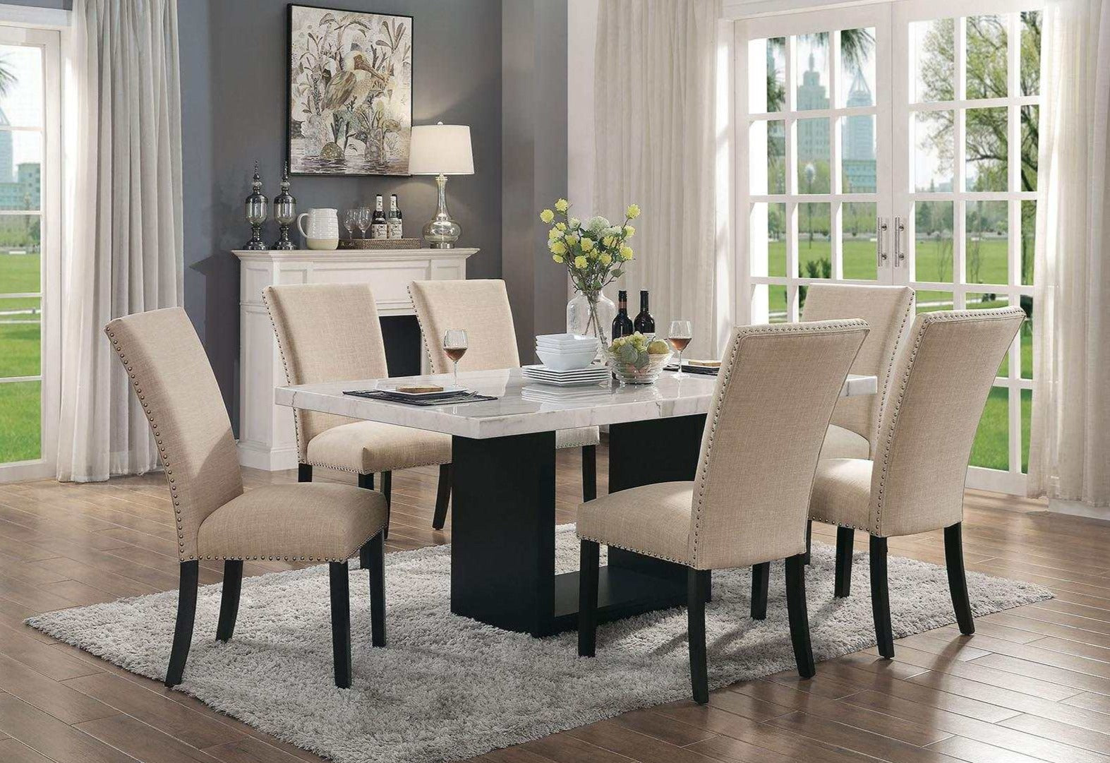 Kian Beige & Black Side Chair (Set of 2) - Ornate Home