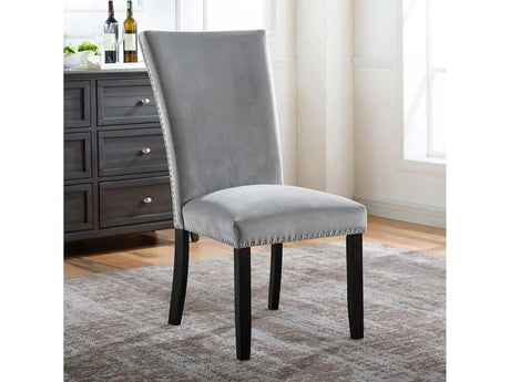 Kian Light Gray & Black Side Chair (Set of 2) - Ornate Home