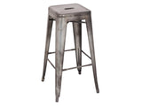 Kiara Antique Silver Bar Stool - Ornate Home