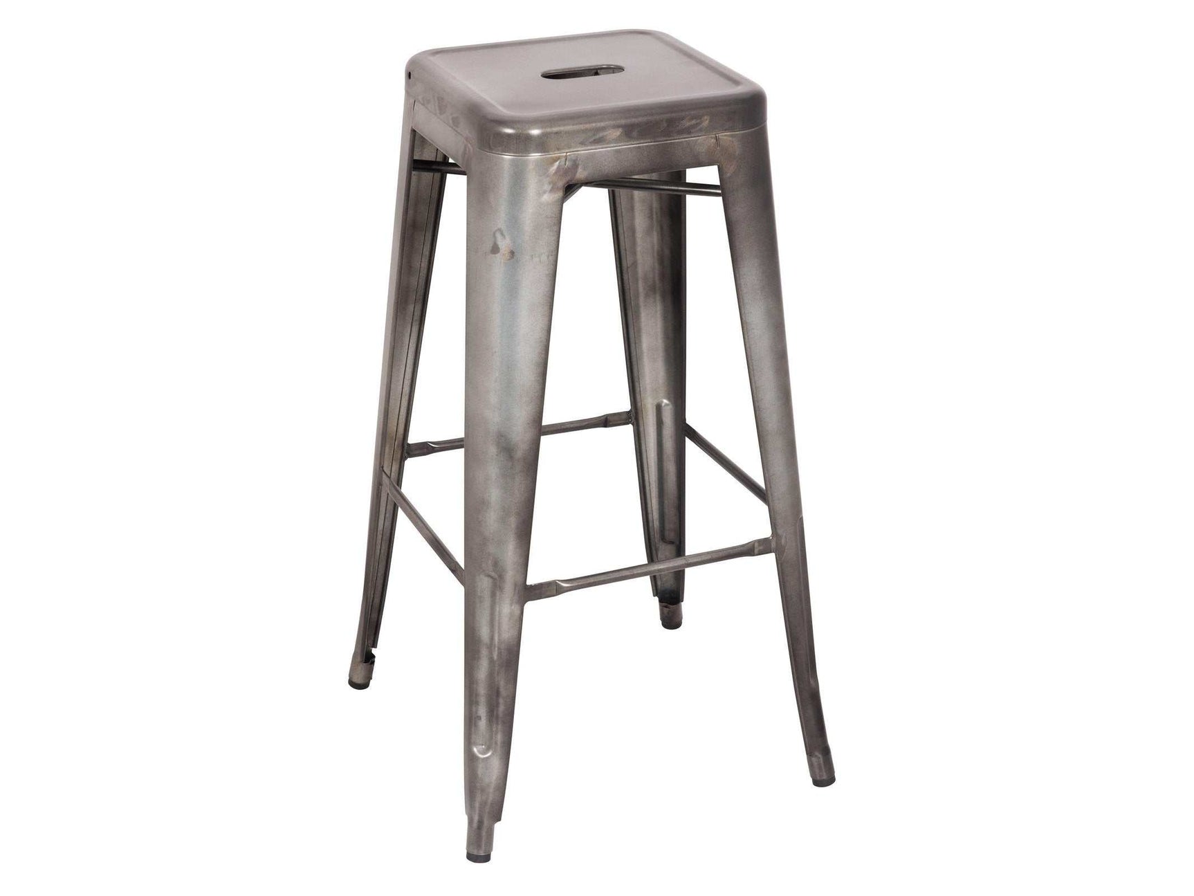 Kiara Antique Silver Bar Stool - Ornate Home